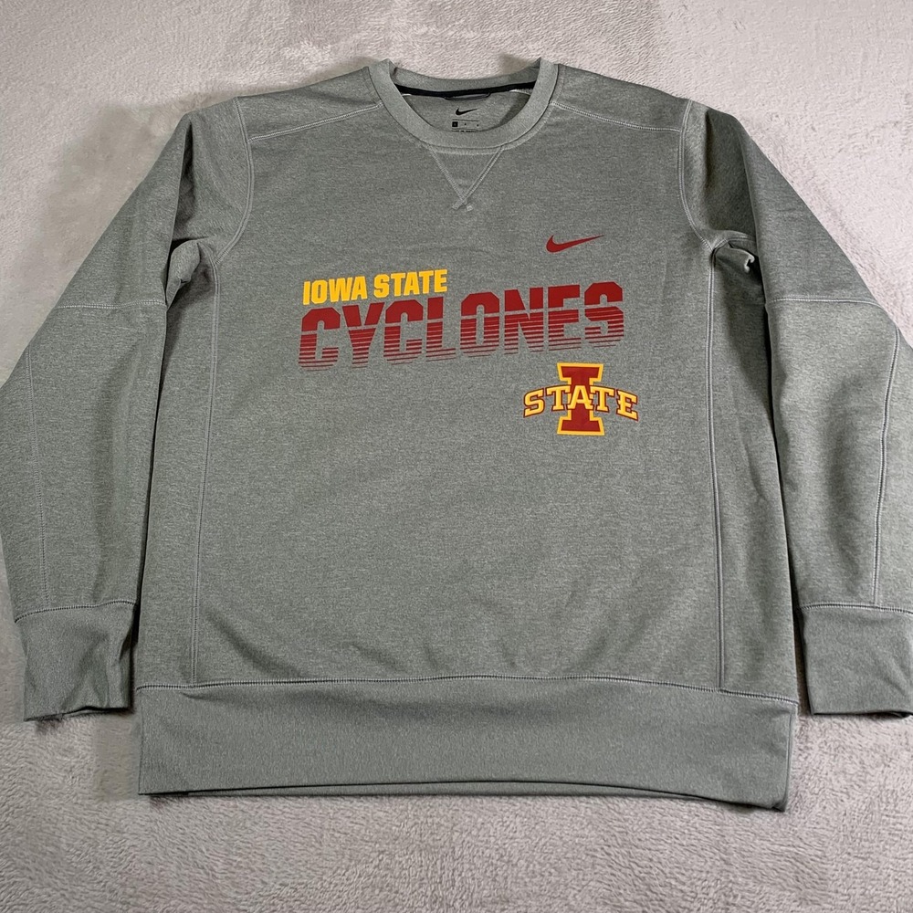 Iowa State Cyclones Sweatshirt Mens Large‎ Gray NCAA Football Nike Crewneck